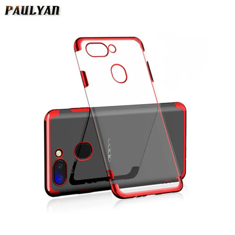 

Plating Clear Case For OPPO FIND X R17 R15 RENO10 K1 A83 Electroplate Soft TPU Case For R9S R11S PLUS F5 Transparent Cover Shell