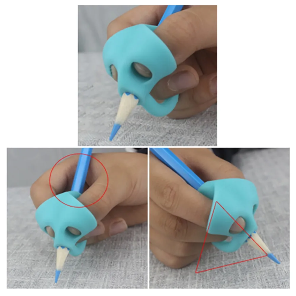 3 шт. карандаш hb проведения практика три пальца Grip детская силиконовая ручка проведения корректор коррекция осанки при письме для студентов