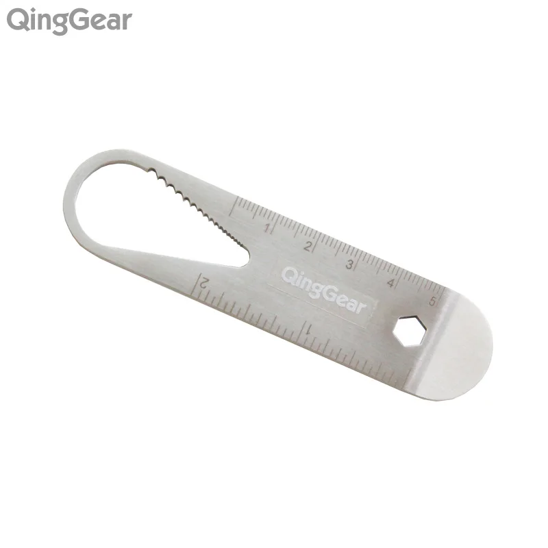 

Multi wrench mini spanner pry bar inch and metric scales screwdriver can opener EDC pocket tool