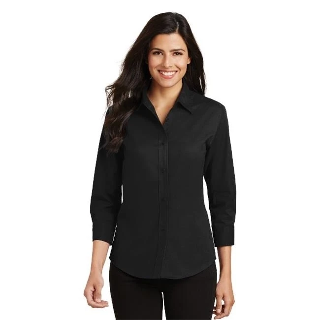 Port Authority L612 Port Authority Ladies 3 by 4 Sleeve Easy Care Shirt Black - 3XL