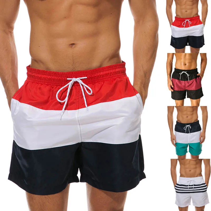 

1 Pcs Men Breathable Beach Shorts Elasticity Casual Patchwork Swimming Shorts for Outdoor Summer Holiday XR-Hot