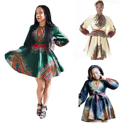 BAIBAZIN Африканский Костюмы африканские традиционные Riche женское платье с принтом пояс декорирован три Цвета