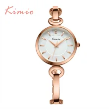 2016 Nueva Kimio lujo ultra delgado Top brand cuarzo de Las Mujeres del Vestido Elegante de Las Señoras relojes pulsera relojes de pulsera con caja de Regalo