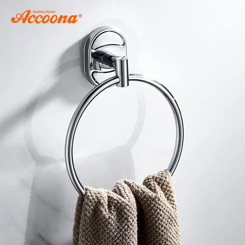 Accoona банное настенное кольцо для полотенец из хрома стойка для Рук Рулон рельс держатель для полотенец туалетная мебель аксессуары для ванной комнаты A11208 - изображение