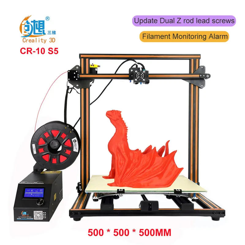 Creality 3D CR-10 S5 3d принтер большой Prusa I3 DIY Набор Большой DIY настольный 3d принтер DIY обучающая CR-10 серия - Цвет: Оранжевый