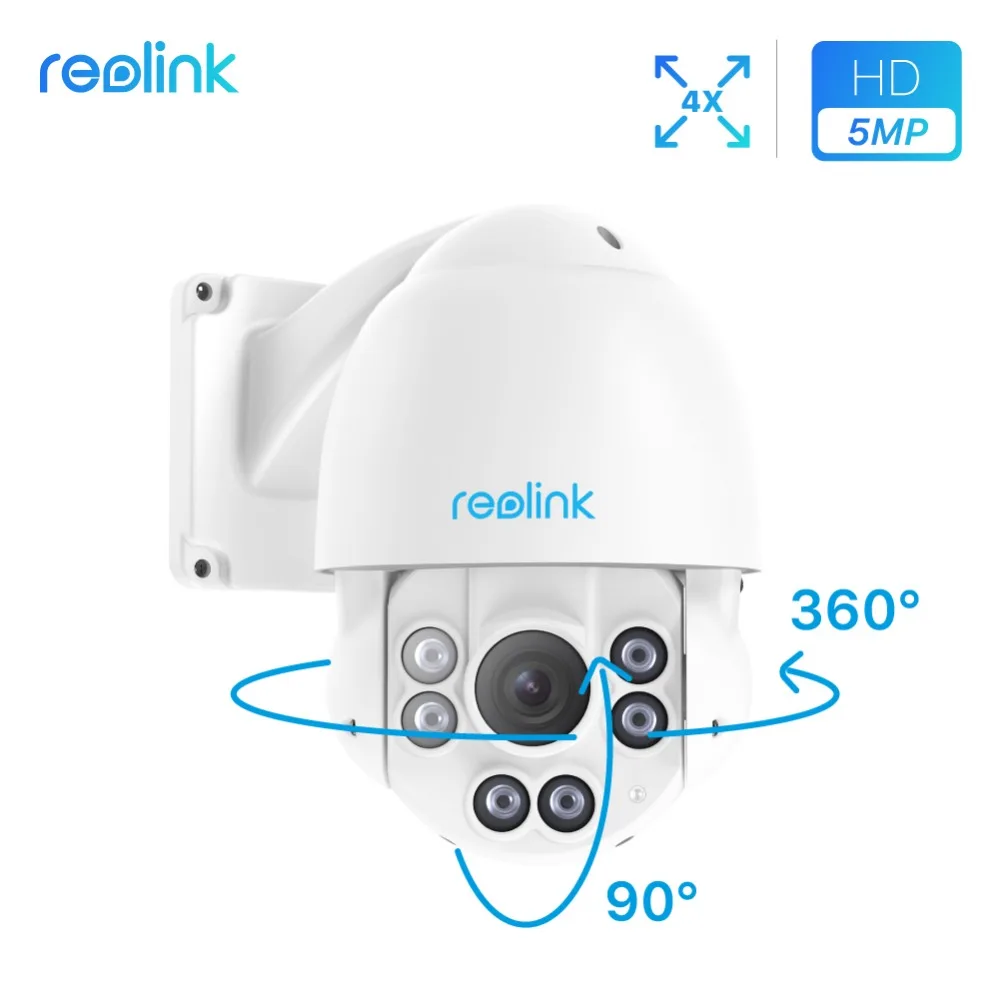 Reolink PTZ IP Camera PoE 5MP Pan/Tilt 4x Optical Zoom HD Outdoor Motorized Lens Security Cam RLC-423-5MP Reolink PTZ IP Camera PoE 5MP Pan/Tilt 4x Optical Zoom HD Outdoor Motorized Lens Security Cam RLC-423-5MP