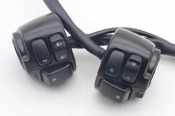 

For Harley 96-12 Motorcycle New Black Control Switches 1" Handlebar 29" Wire Harness Horn Turn Signals Light On/Off Switch