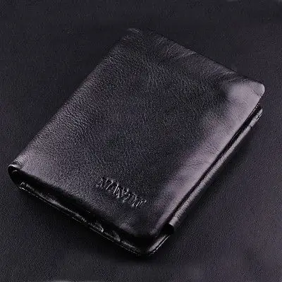 

Men's Wallet Short Length Quality Leather Solid Simple Decent Boutique Trifold Zip Coin Purse Card Holder
