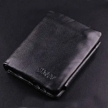 

Men's Wallet Short Length Quality Leather Solid Simple Decent Boutique Trifold Zip Coin Purse Card Holder