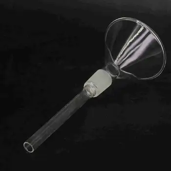 

100mm O/D 24/29 Joint Borosilicate Glass Tail Tube 12cm Length Lab Powder Conical Funnel Glassware Leak Powder