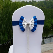 Свадьба стул пояса 20 шт./лот Председатель Группы спандекс Председатель Лук для свадебного банкета партии украшения событий Noeud де фаэтона Mariage