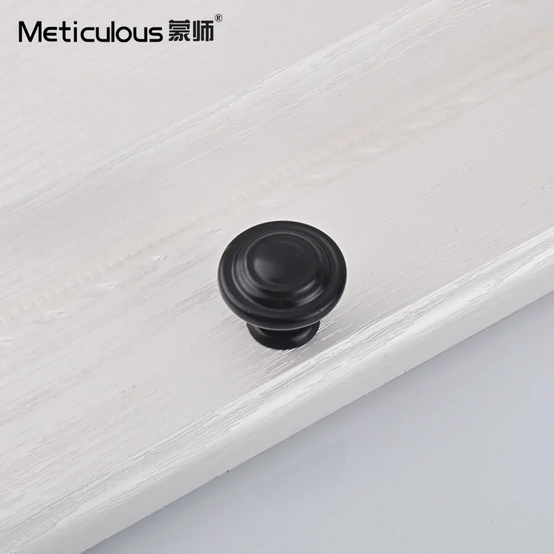 Meticuluos الأسود الأثاث مقبض سبائك الزنك مقبض كابينة خزانة دولاب دولاب باب سحب مقبض أثاث المطبخ مقابض