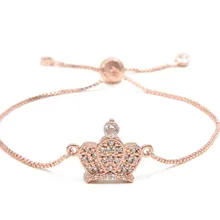 Золотая, серебряная цепочка браслет микро pdave cz веревка кубического циркония регулируемый макраме браслет с короной браслет для женщин bjg12 браслеты