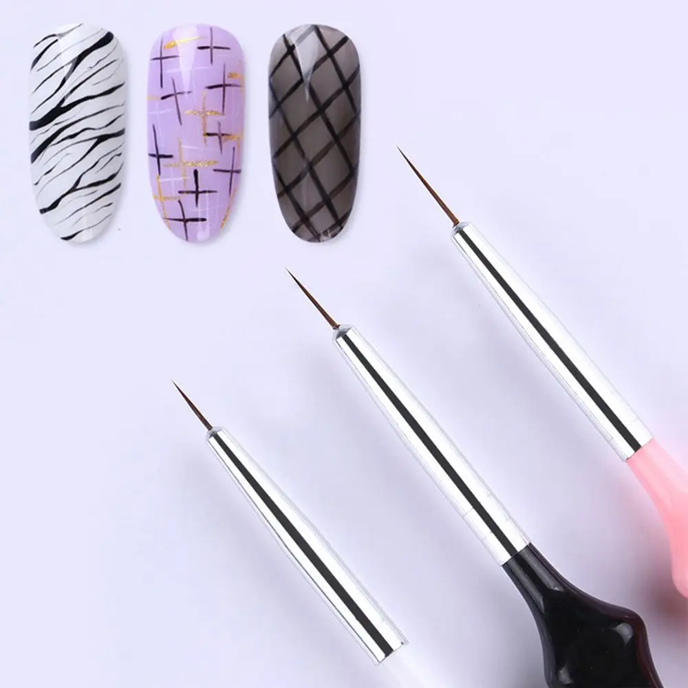 3pcs UV Gel Nail Liner Brush Set 7/9/11mm Gourd Handle Drawing Painting Dotting UV Gel Acrylic Pen Manicure Nail Art Tool