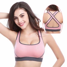 Женский спортивный бюстгальтер эластичный бюстгальтер с подкладками для Для женщин быстросохнущая, без проволоки, бег Фитнес активность Топы