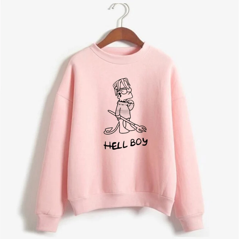 هيل بوي هوديس المرأة البلوز المتناثرة الليل زقزقة Gothboiclique هوديي كم طويل Crewneck مضحك المطبوعة الملابس
