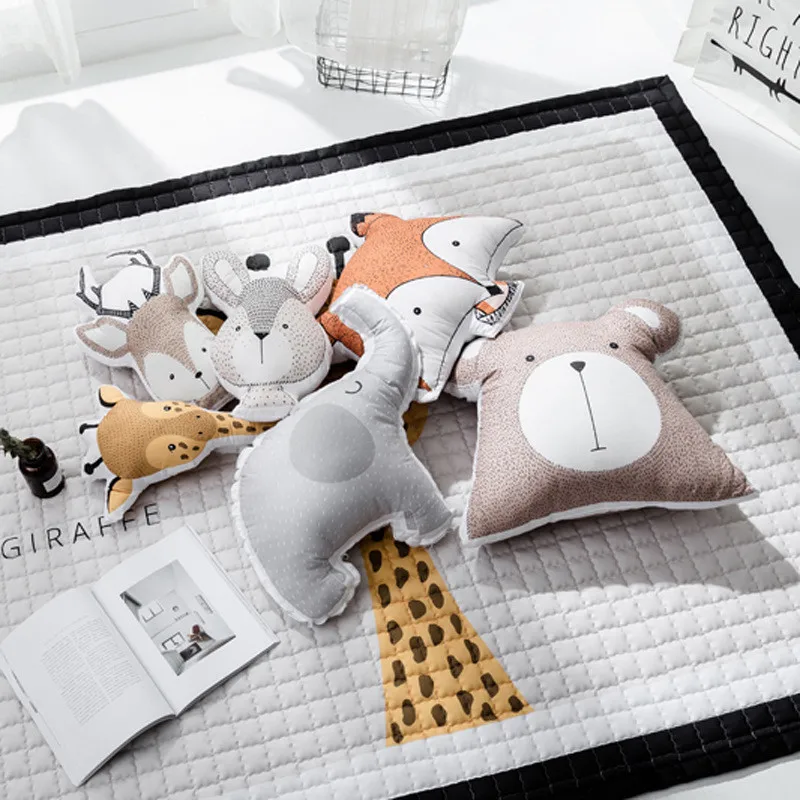 

Rabbit/Deer/Bear/Fox/Giraffee/Elephant Shape Cartoon Animal Cushion Baby's Accompany Sleep Pillow Cushion Kid's Room Decor Gifts