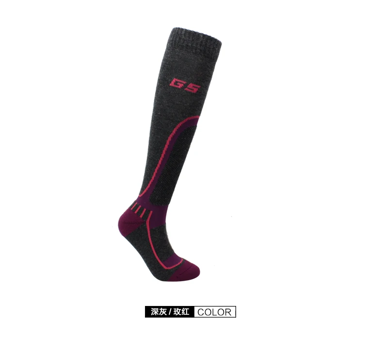 Новые зимние детские теплые лыжные носки GS, утепленные шерстяные спортивные носки для катания на сноуборде, велоспорта для мальчиков и девочек, лыжные походные носки