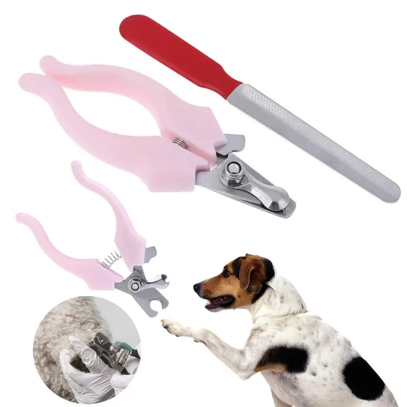 2pcs/Set Pet Animal Puppy Dog Cat Nail Clippers Nail File Claw Cutters Dog Scissors Trimmers Dog