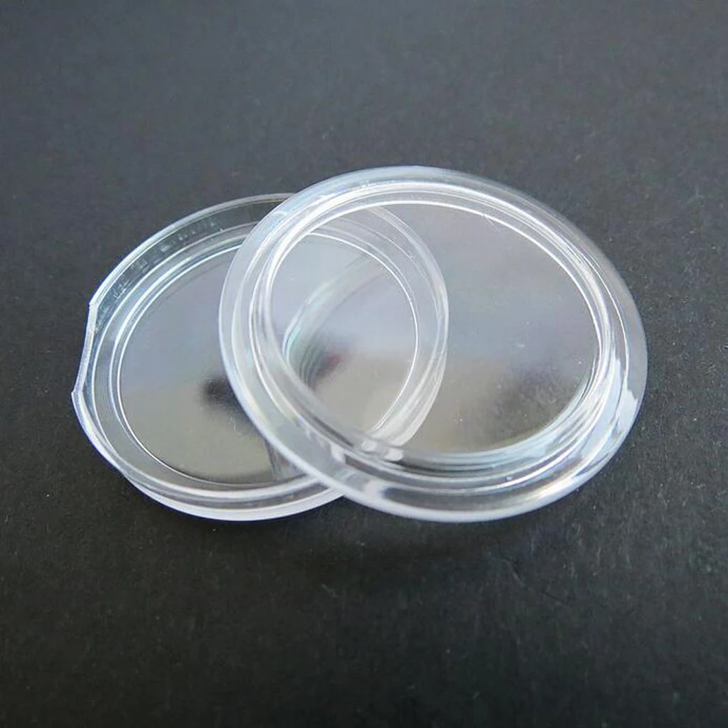 100x 26mm Round Applied Clear Round Case Coin Storage Capsule Holder Plastic Coin Capsules Money Boxes Accessories