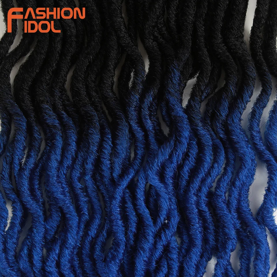 Мода IDOL Faux Locs Crotchet волосы для наращивания 20 дюймов вязанные крючком косички мягкие натуральные синтетические волосы Омбре синие коричневые волосы косички