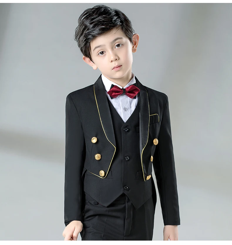 Детский костюм костюмы для маленьких мальчиков нарядное платье костюм на заказ Детские Свадебные Костюмы Блейзер детский смокинг черный хвост