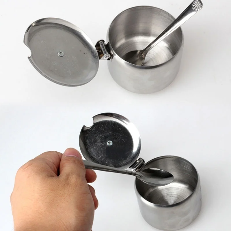 

1pcs Mini Stainless Steel Tea Sauces Coffee Salt Spoon Bowl Pots