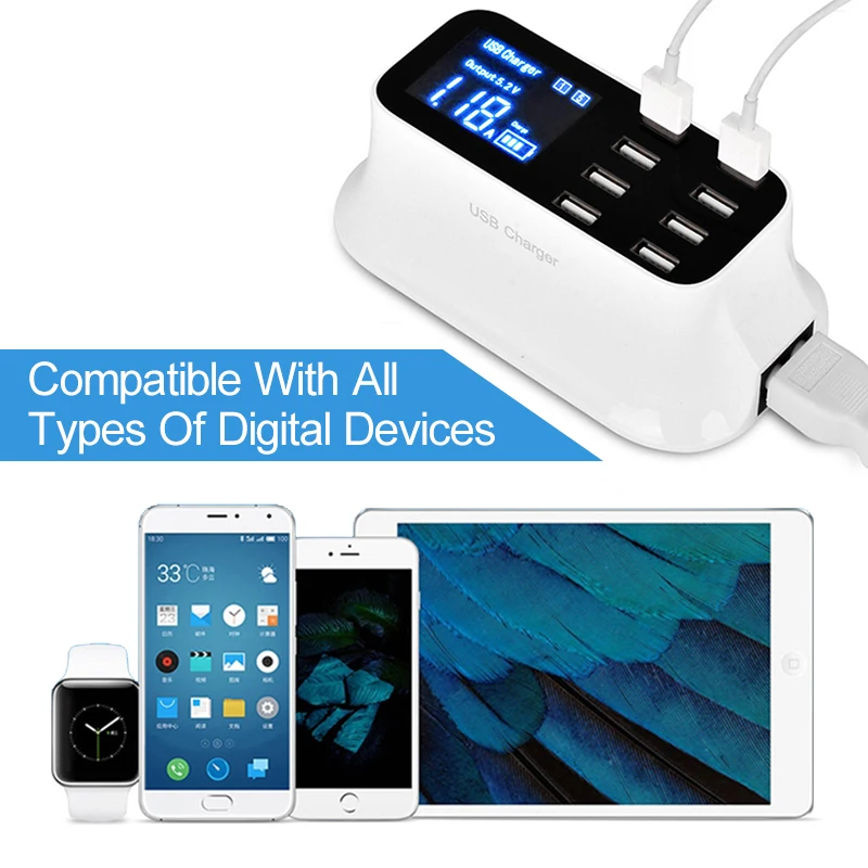 8 портовый настенный usb концентратор зарядное устройство адаптер 8А несколько