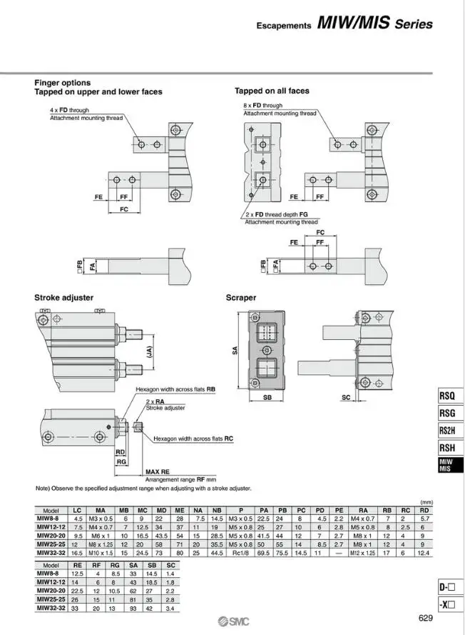 Смт пневматический компоненты Держите-цилиндр с захватом MIS20-12D MIS20-12DR MISR20-20D MISR20-20DR MIS20-30D MISR20-30DR неправильно серии