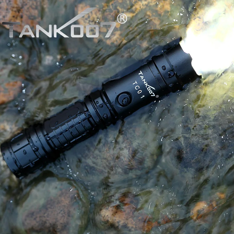 2019 Tank007 TC01 перезаряжаемый фонарик CREE XM L U2 18650 ЛМ светодиодный с 1 батареей для