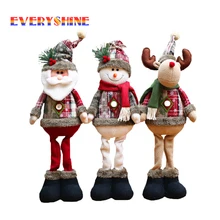 1pcs Santa Snowman Reindeer Standing Plush Doll Christmas Festival Decorations Ornaments Kids Gift Toys for Home