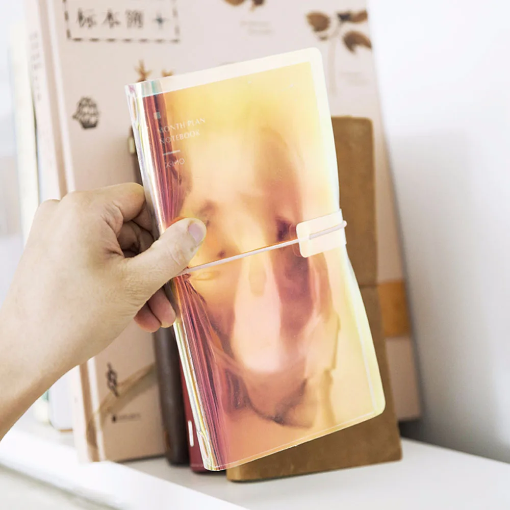 

New Arrival Fixed Transparent Notebook Laser Traveler Notebook Planners Creative DIY Vintage Travel Journal 3 Refills