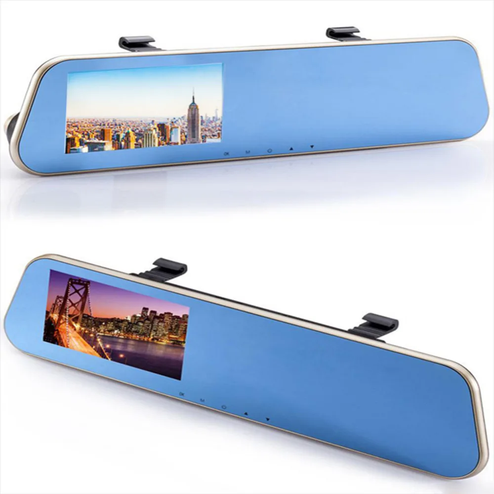 imágenes para 4.3 pulgadas IPS Delantera y Trasera HD 1080 P dual-lente de la cámara del coche espejo retrovisor g-sensor USB2.0 memoria loop grabación videocámara imágenes para 4.3 pulgadas IPS Delantera y Trasera HD 1080 P dual-lente de la cámara del coche espejo retrovisor g-sensor USB2.0 memoria loop grabación videocámara