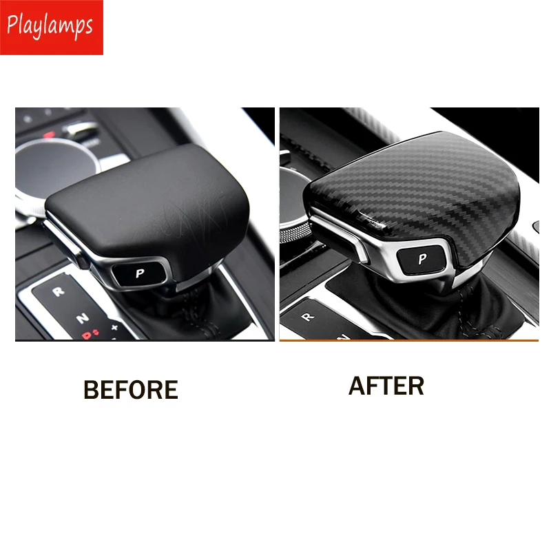 Автомобильный Стайлинг для Audi Auto Gear Shift ABS чехол из углеродного волокна украшение