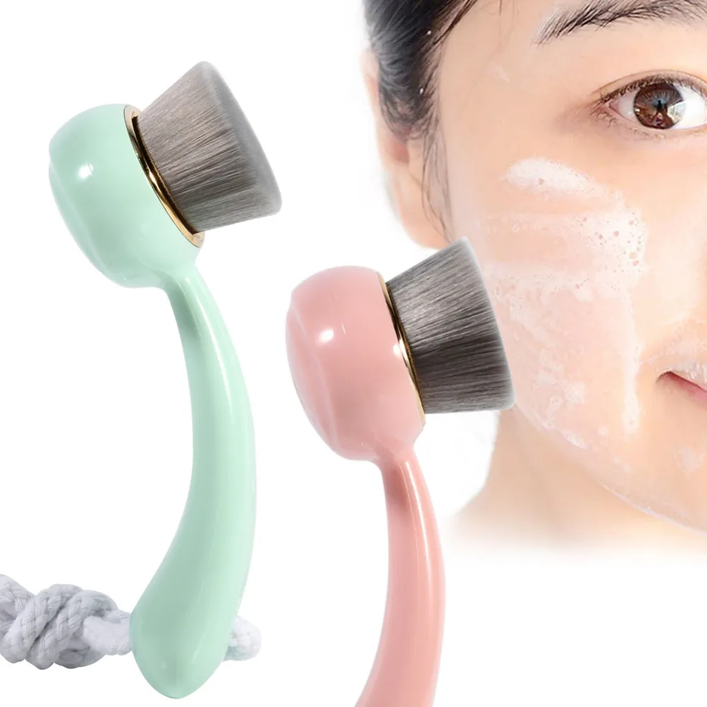 Facial Makeup Brushes 2color Soft Hair Facial Cleansing Brush Wash Fiber Brush Bamboo Deep