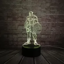 Горячая Распродажа Америка фильм фигурка капитан 3D USB светодиодный светильник супер герой держать щит сенсорный удаленный rgb-контроллер детские игрушки декоративный гаджет