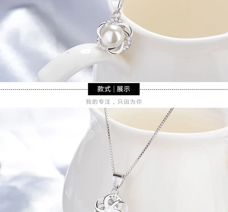 Warme Farben женское ожерелье покрытое серебром CZ циркон подвеска в форме цветка элегантное жемчужное ожерелье ювелирные изделия подарок для женщин