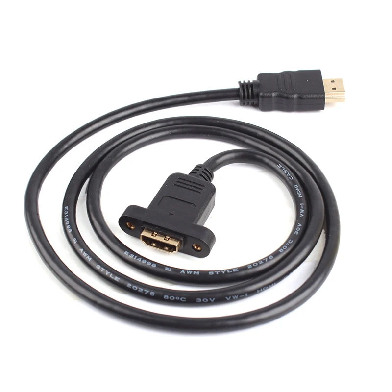 Buy 1m HDMI Male To Female Cable Panel Mount Extension
