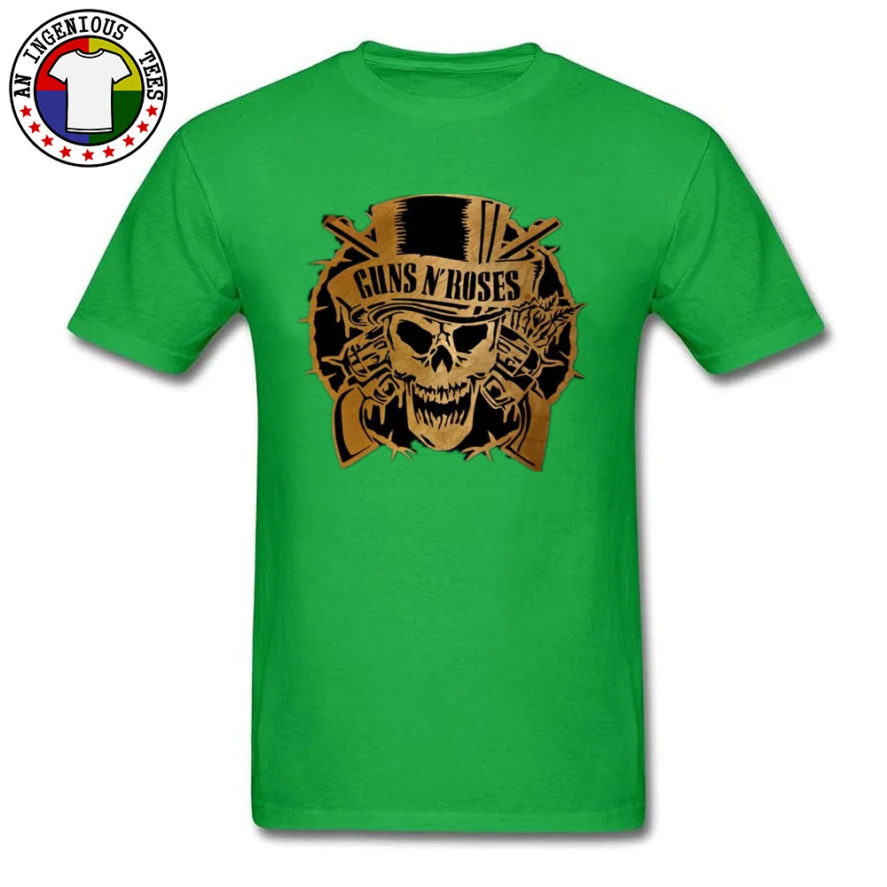 Guns N Roses Gold Group Tshirts for Men Pure Cotton Mother Day Tops Tees Normal Tee Shirt Short Sleeve 2018 New Crewneck Guns N Roses Gold green