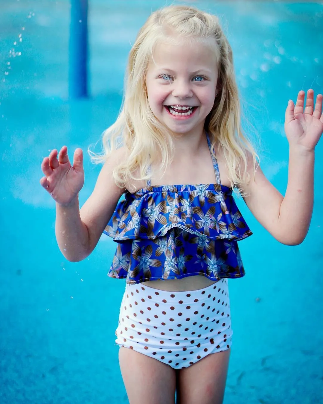 Child Kids Baby Girls Floral Print Ruffled Bandage Tankini High Waist