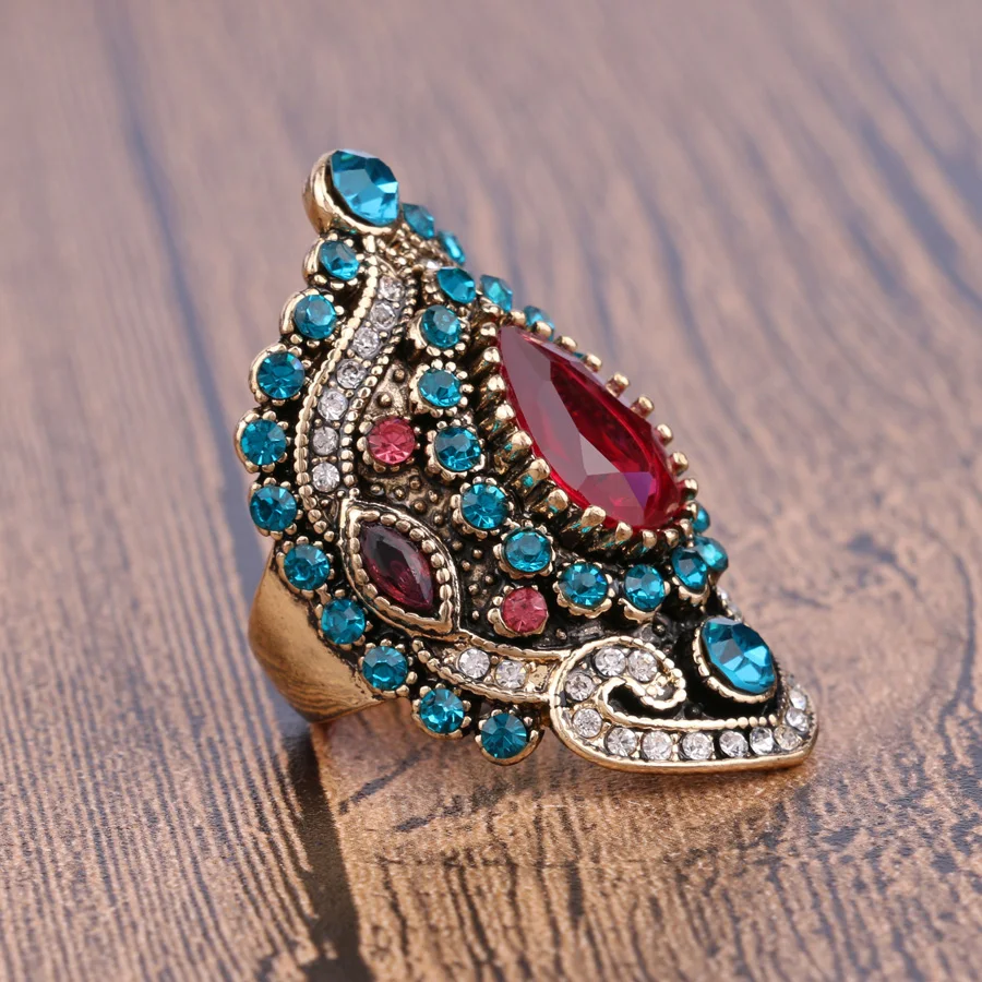 2017-New-Turkey-Jewelry-Pink-Big-Vintage-Wedding-Rings-For-Women-Plating-Gold-Mosaic-Blue-Crystal (1)