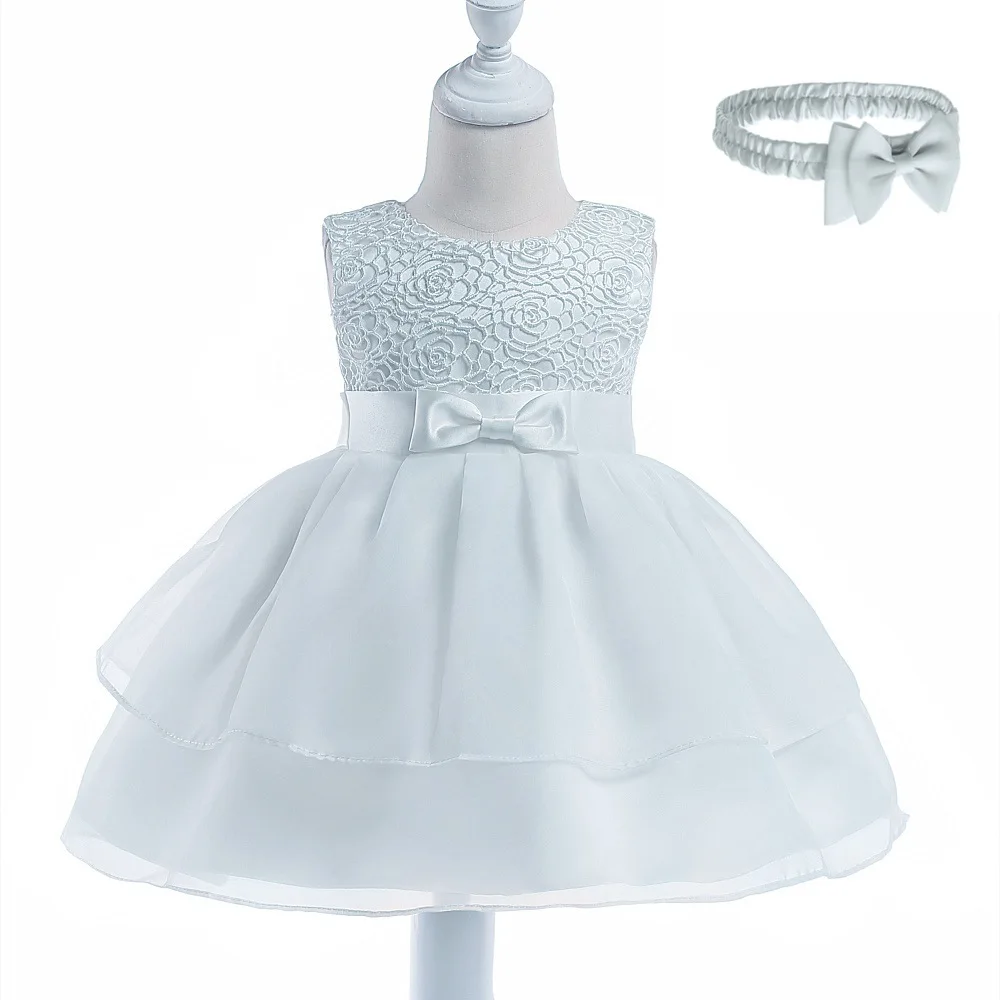 Новое летнее кружевное платье с бисером для маленьких девочек от 3 месяцев до 24 месяцев платья для дня рождения для маленьких девочек возрастом 1 год Vestido/платье принцессы для дня рождения