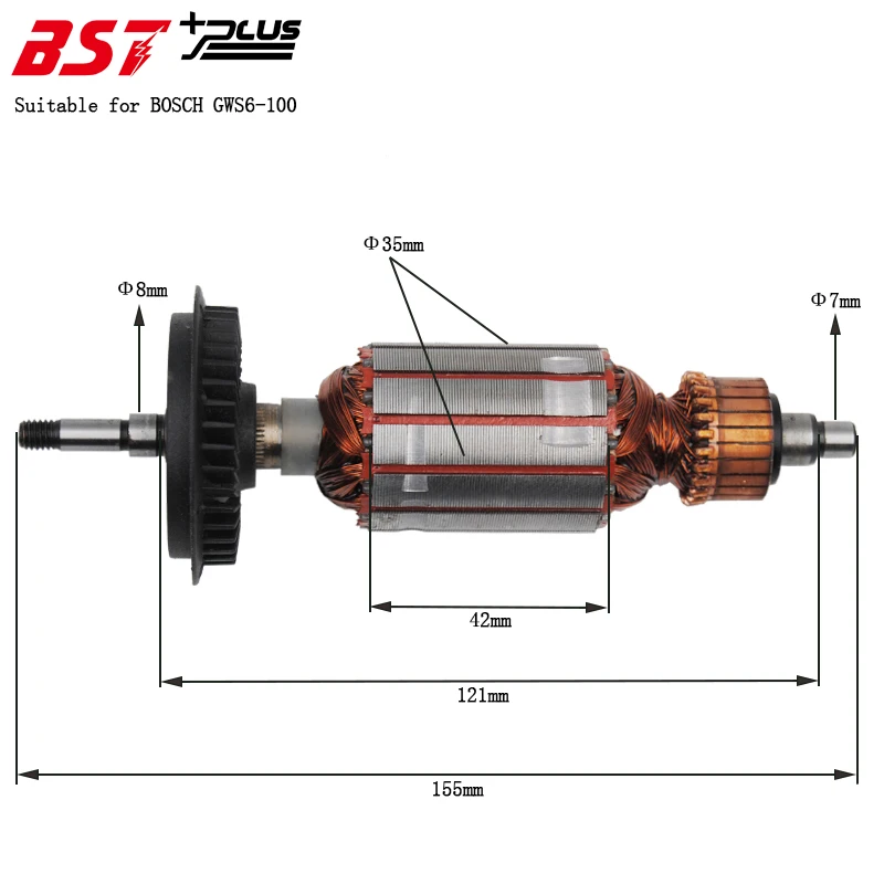 

AC220V-240V ROTOR/ARMATURE SUITABLE FOR BOSCH GWS6-100 ANGLE GRINDER