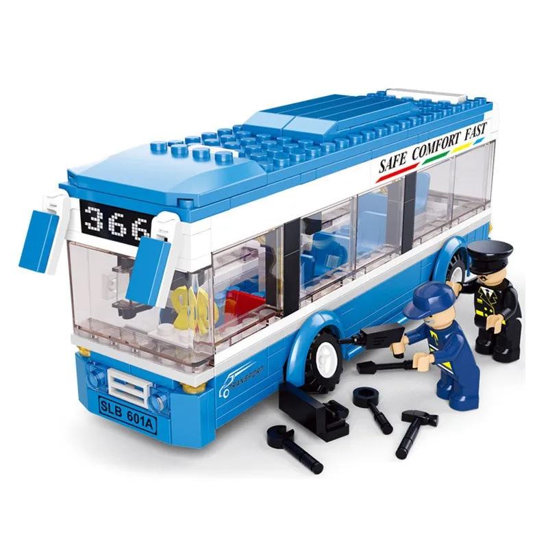 

235pcs Blue City Bus Legoings DIY Model Building Blocks Kit Toys Kids Best Gifts
