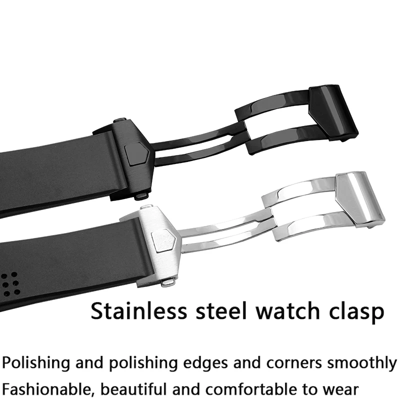 Сменный мужской силиконовый ремешок 20 мм 22 мм черный спортивный браслет на открытом воздухе водонепроницаемый резиновый ремешок для CARRERA мужские аксессуары для часов