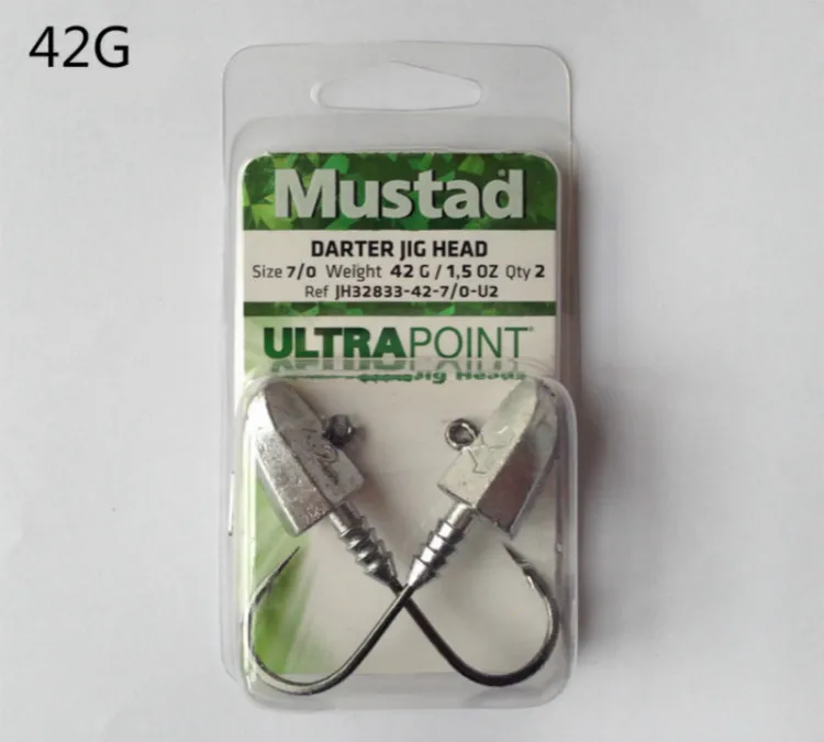 Mustad 32833 рыболовный крючок с колючими крючками, приманки из свинца, голова олова, 3 г, 5 г, 7 г, 21 г, 28 г, 42 г, приманка для большой рыбы, джиг, приманка, Аксессуары для рыбалки - Цвет: 42G