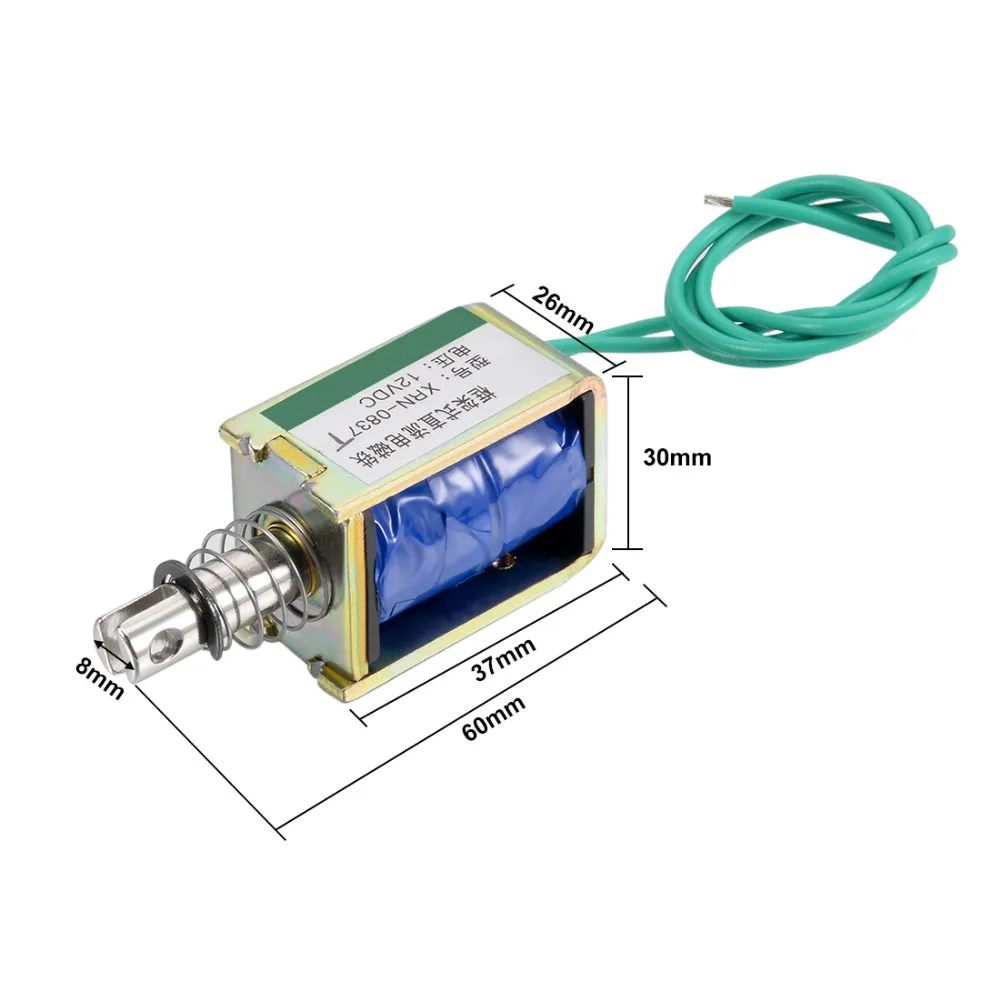 Uxcell DC12V 24V Магнитный соленоидный нажимной Тип открытая рамка Электромагнит 15N 55N 60N 10 мм Дорожный электромагнитный магнитный материал