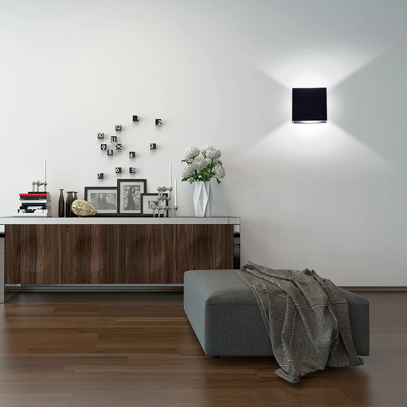  christmas dimming lampada luminaria LED Aluminium wall light rail project Square LED lamp bedside r - 32857401781