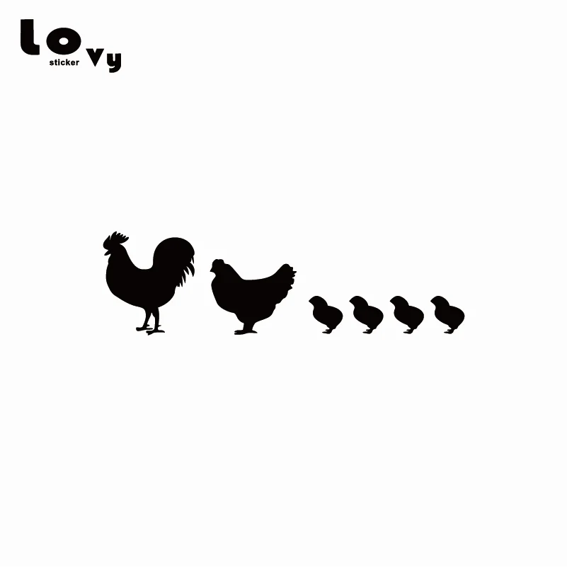 

Chicken Family Farm Vinyl Car Sticker Funny Cartoon Animal Car Decal for Car Truck Window Door Body Decoration CA0466