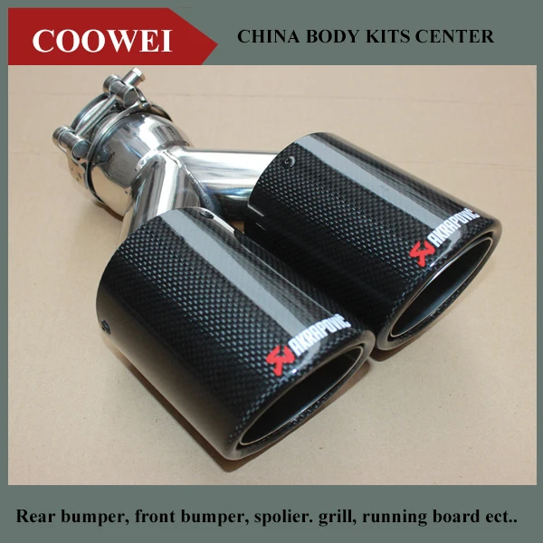 

1PCS 63-89MM DUAL AKRAPOVIC Exhaust Tip Glossy carbon fiber tail tip exhaust pipe tail quad exhaust muffler tip